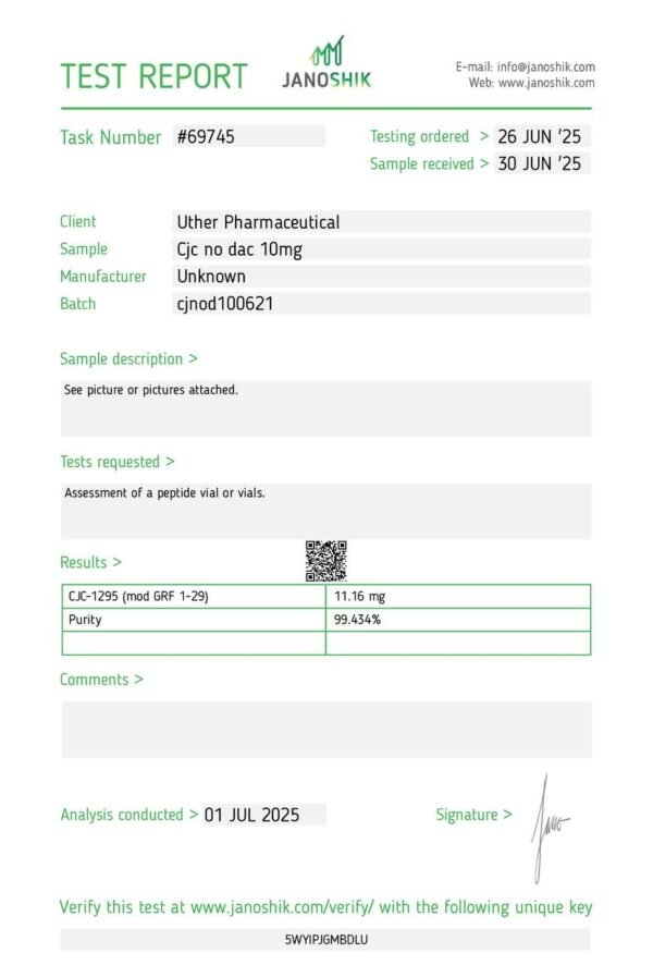 CJC-1295 (No Dac) 10mg Kit( Pre-order) - Image 2